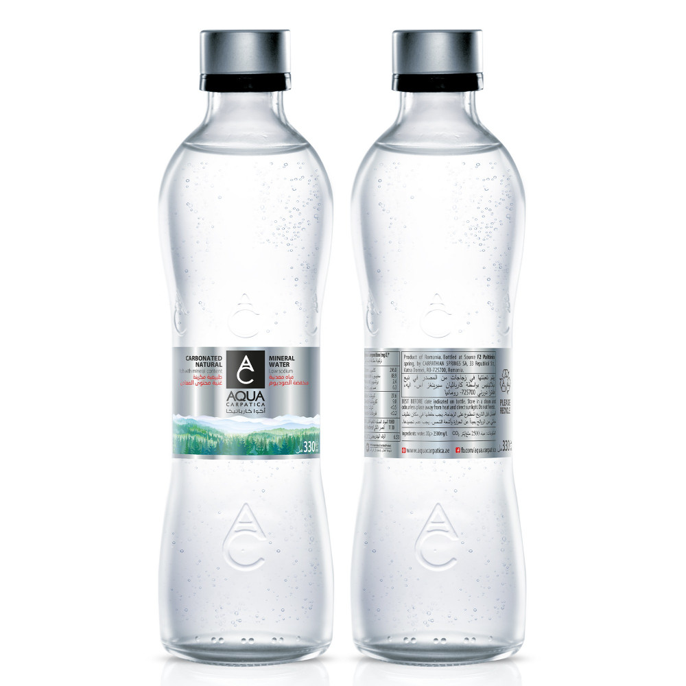 AQUA Sparkling Water Glass (330 ML) - AQUA Carpatica - The Bahrain Life